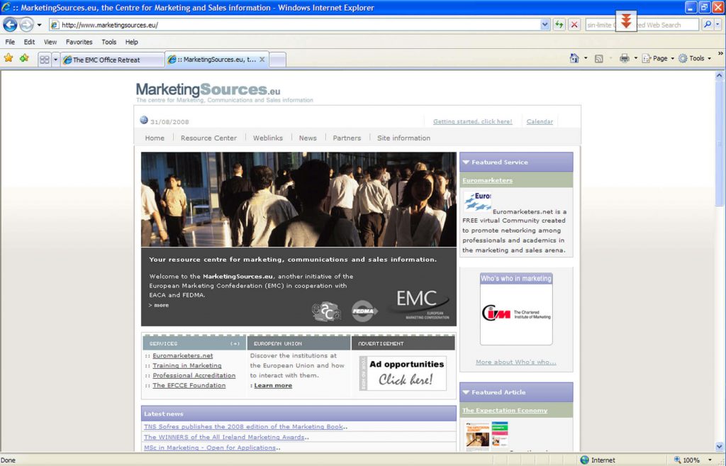 A portal of resources for marketers